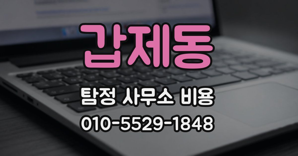 갑제동 탐정 사무소 비용