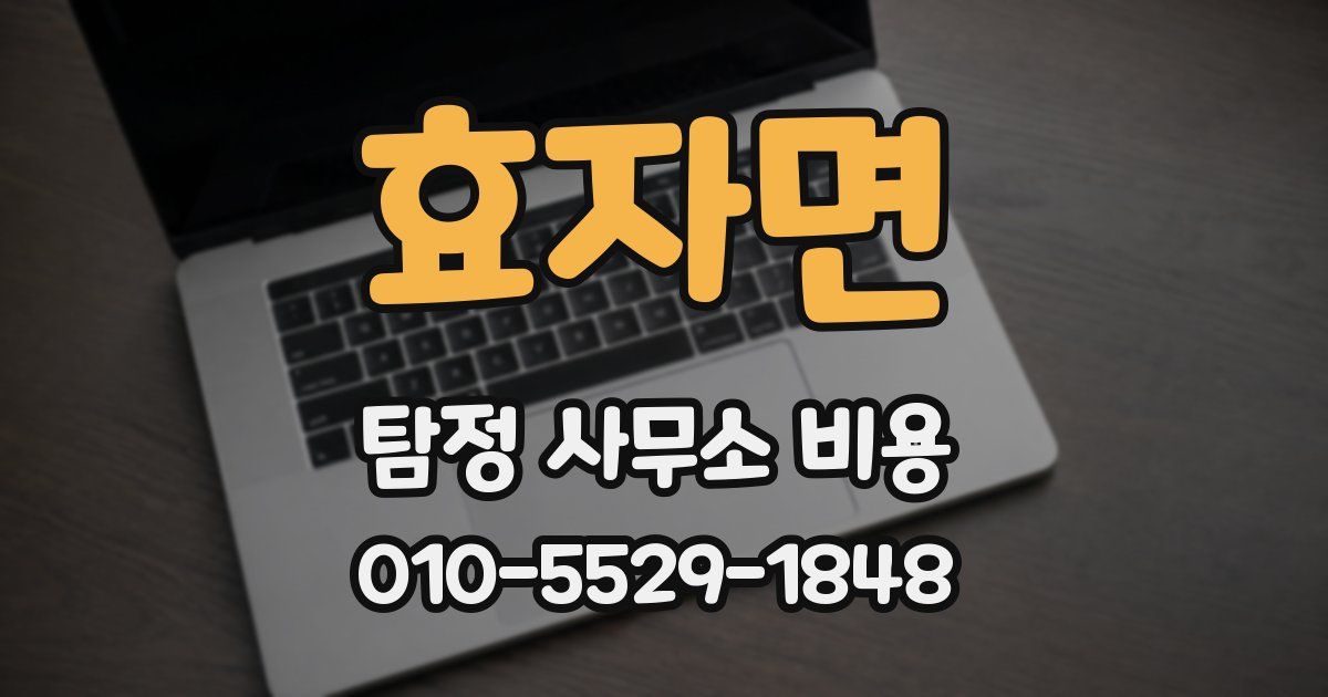 효자면 탐정 사무소 비용