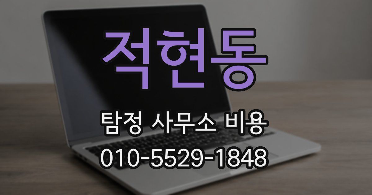 적현동 탐정 사무소 비용