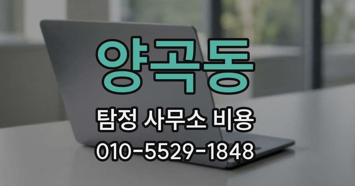 양곡동 탐정 사무소 비용