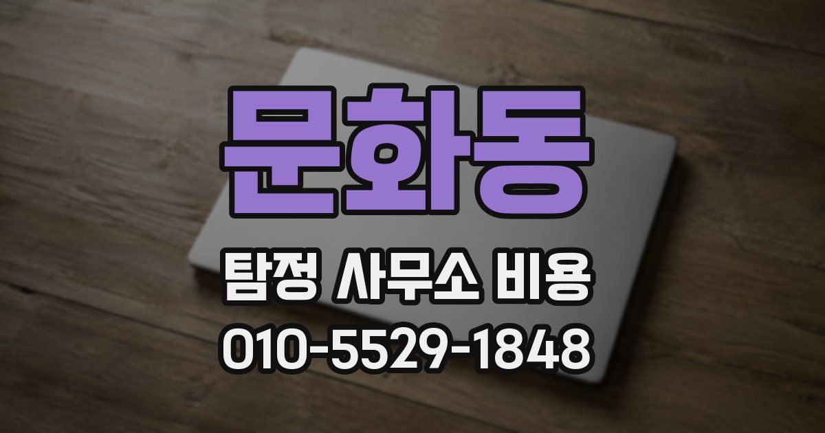 문화동 탐정 사무소 비용