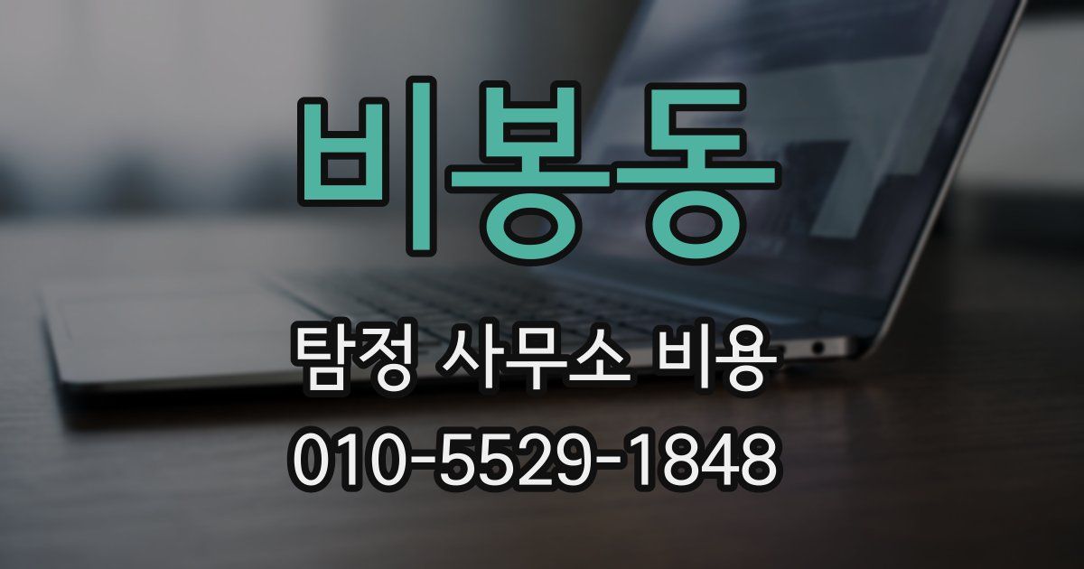 비봉동 탐정 사무소 비용