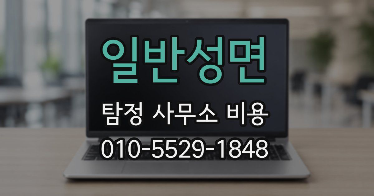 일반성면 탐정 사무소 비용