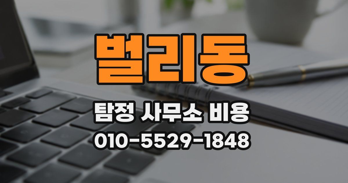 벌리동 탐정 사무소 비용