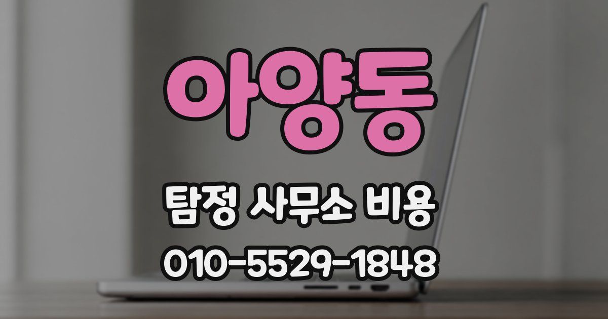 아양동 탐정 사무소 비용