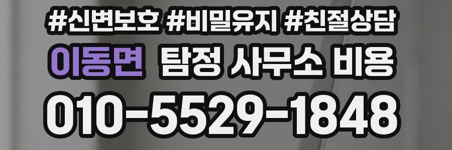 이동면 탐정 사무소 비용