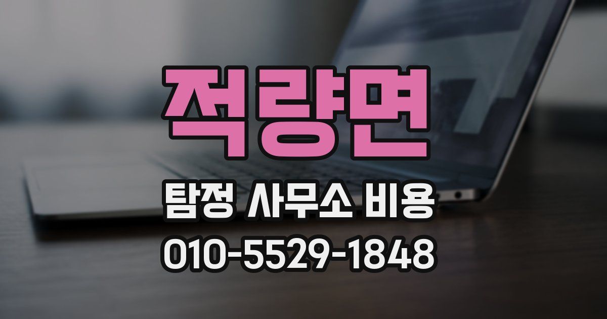 적량면 탐정 사무소 비용