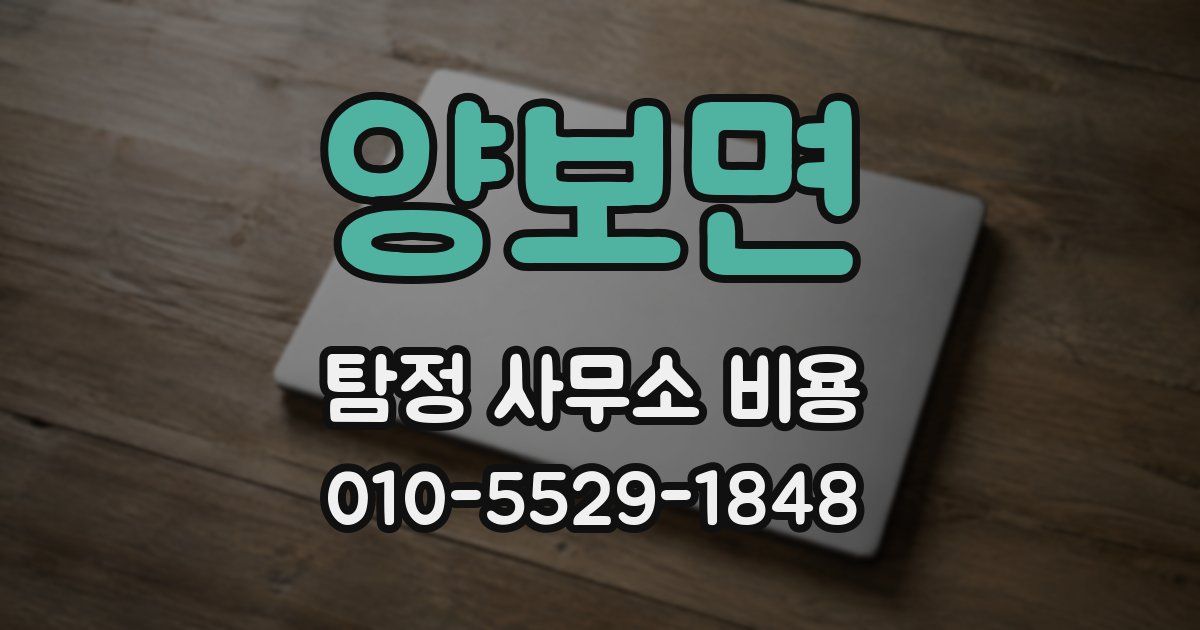 양보면 탐정 사무소 비용