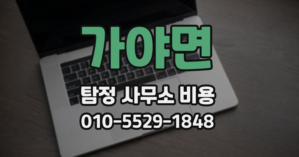 가야면 탐정 사무소 비용