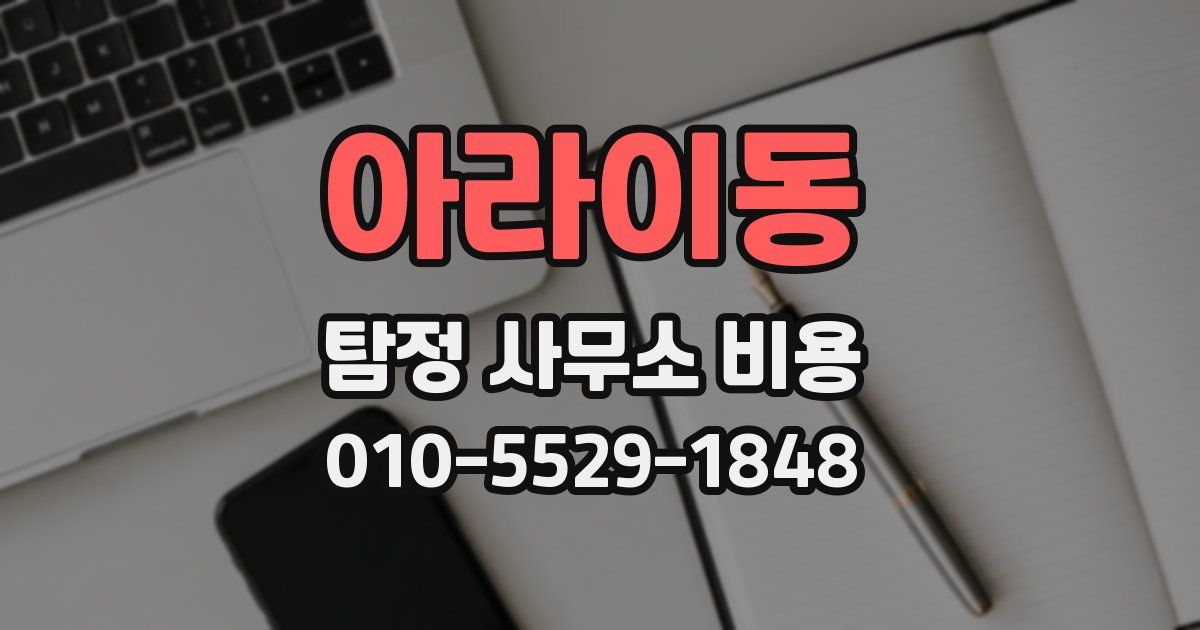 아라이동 탐정 사무소 비용