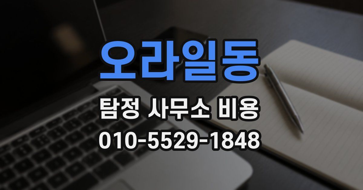 오라일동 탐정 사무소 비용