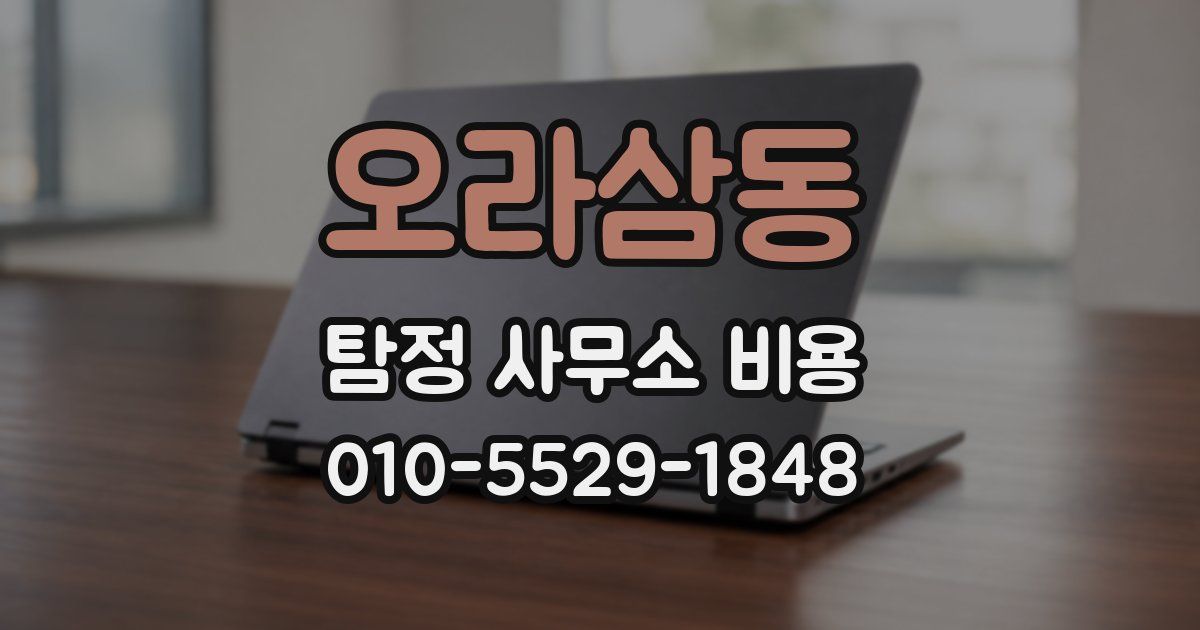 오라삼동 탐정 사무소 비용