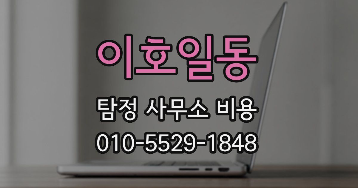 이호일동 탐정 사무소 비용
