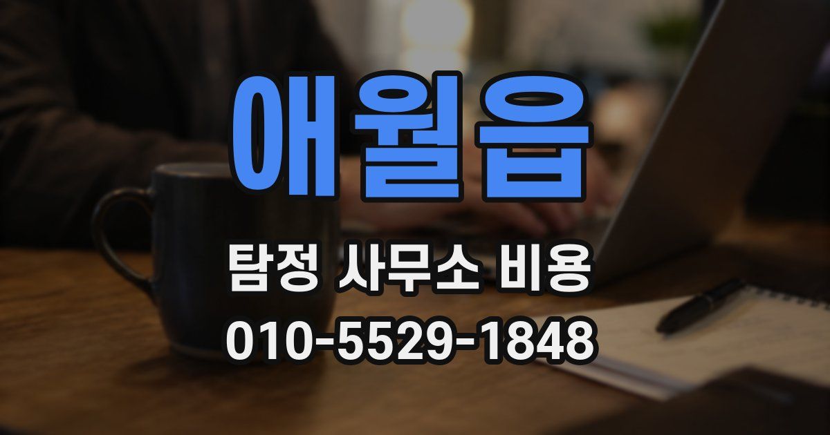 애월읍 탐정 사무소 비용