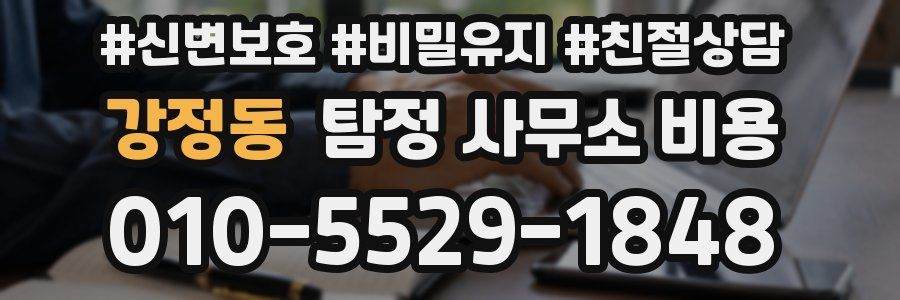 강정동 탐정 사무소 비용