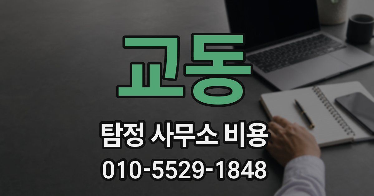 교동 탐정 사무소 비용
