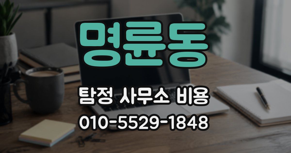 명륜동 탐정 사무소 비용
