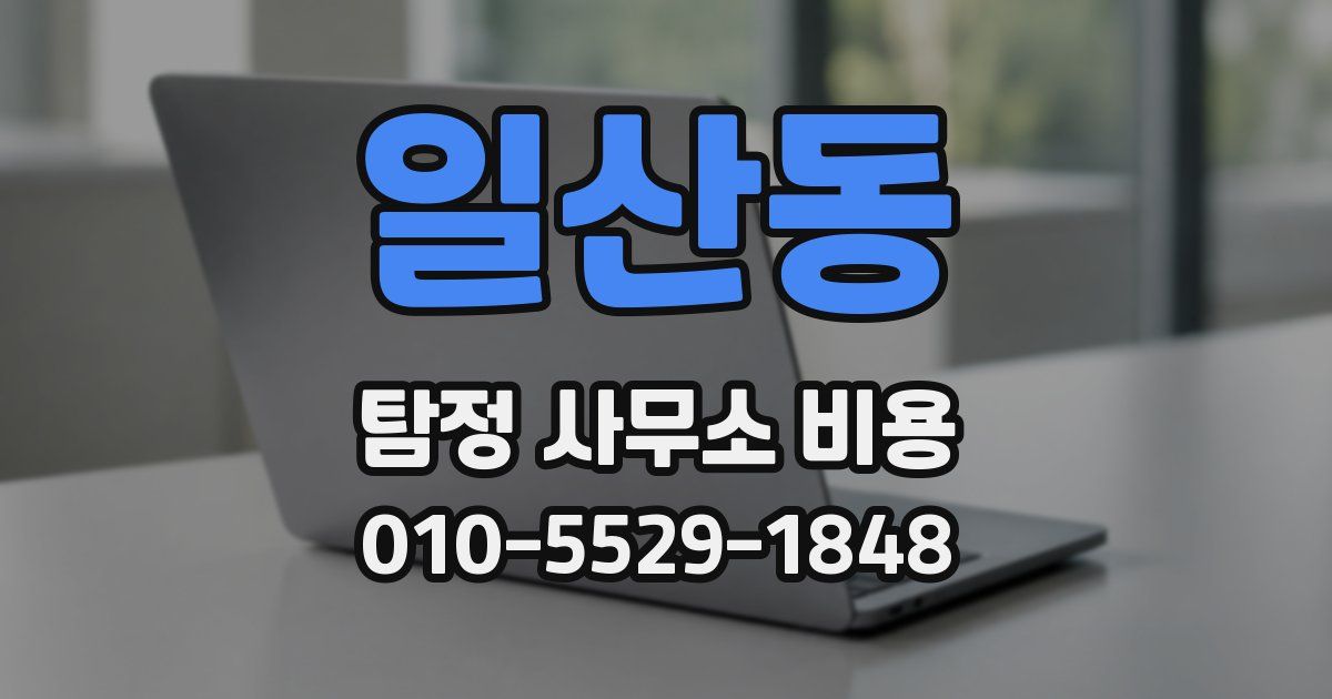 일산동 탐정 사무소 비용
