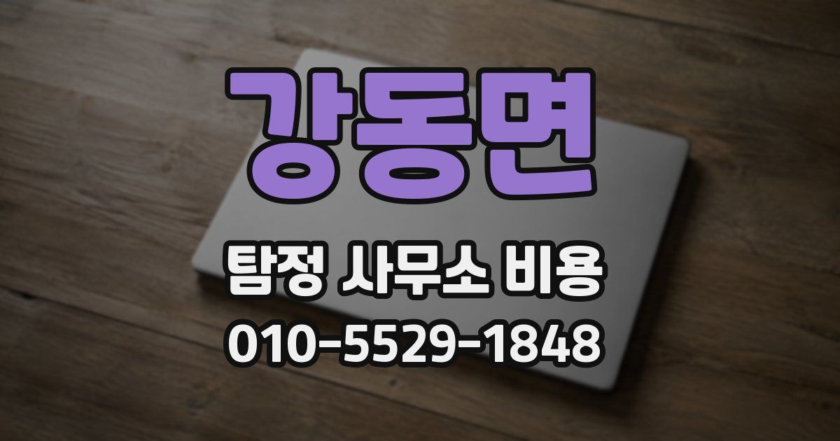 강동면 탐정 사무소 비용