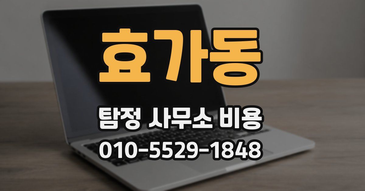 효가동 탐정 사무소 비용