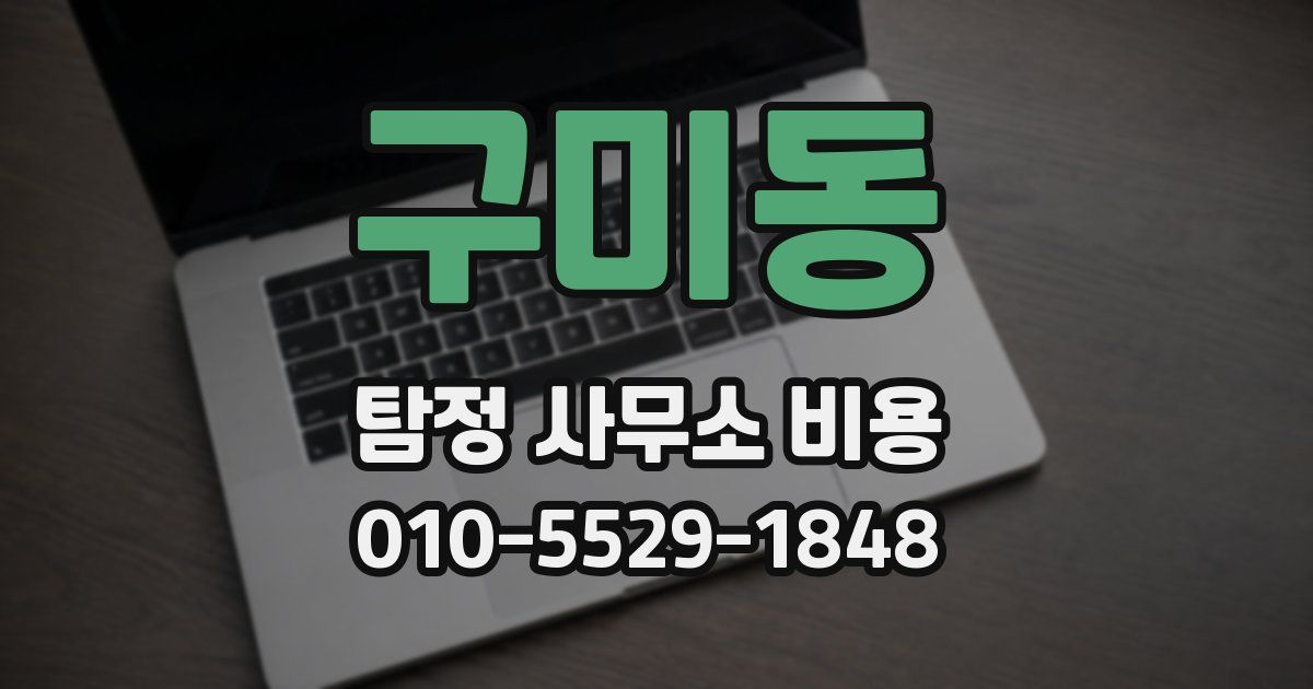 구미동 탐정 사무소 비용