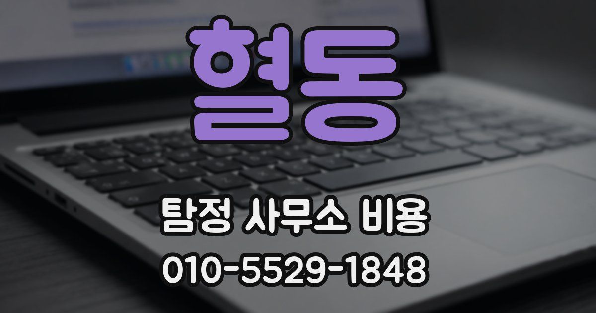 혈동 탐정 사무소 비용