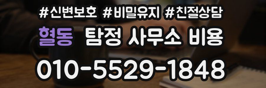 혈동 탐정 사무소 비용