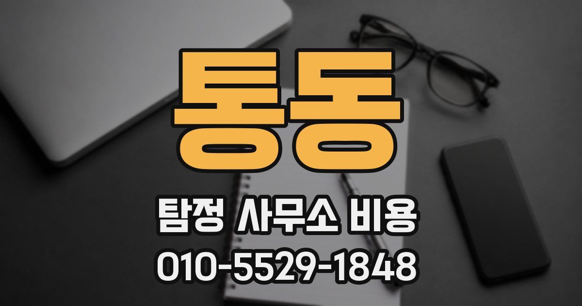 통동 탐정 사무소 비용