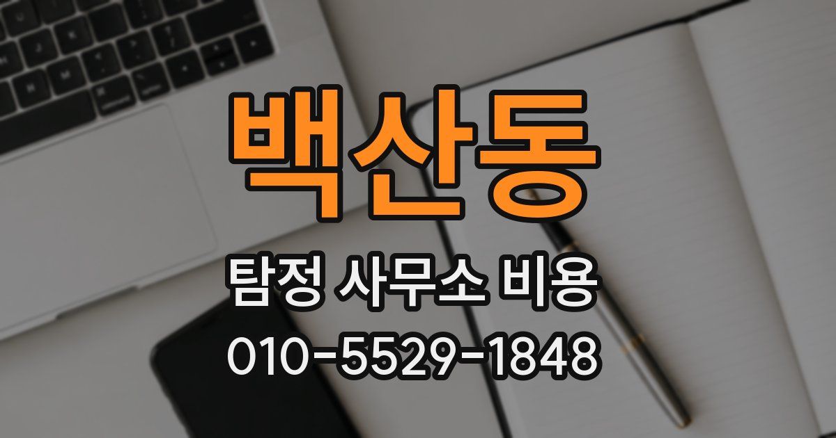 백산동 탐정 사무소 비용