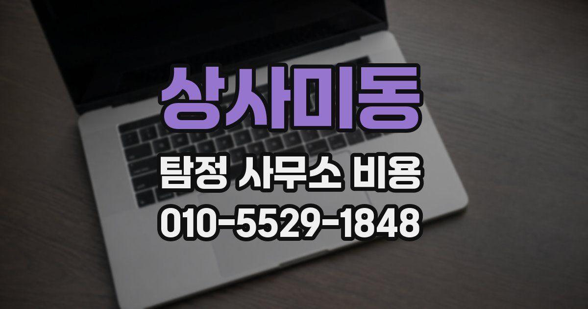 상사미동 탐정 사무소 비용