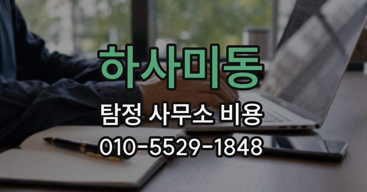 하사미동 탐정 사무소 비용