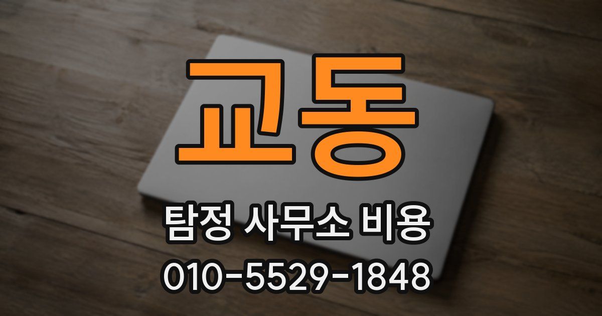 교동 탐정 사무소 비용