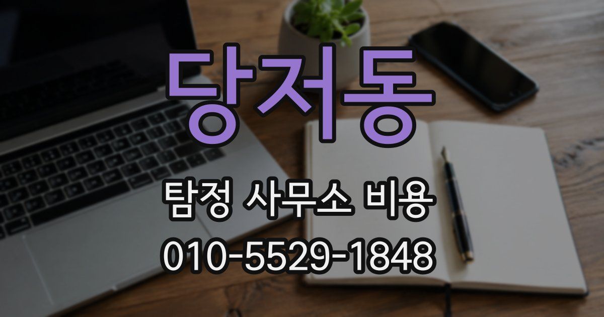 당저동 탐정 사무소 비용