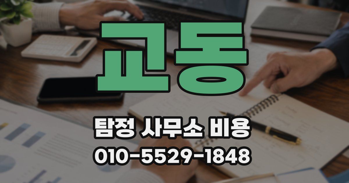 교동 탐정 사무소 비용