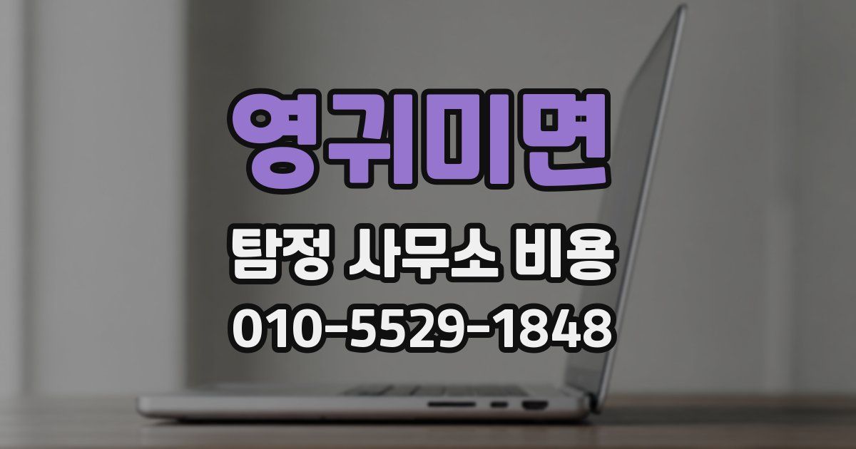 영귀미면 탐정 사무소 비용