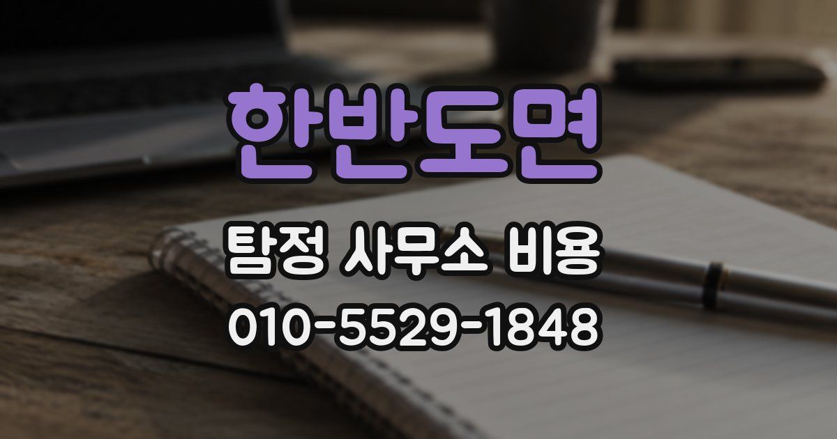 한반도면 탐정 사무소 비용