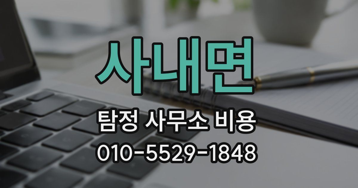 사내면 탐정 사무소 비용