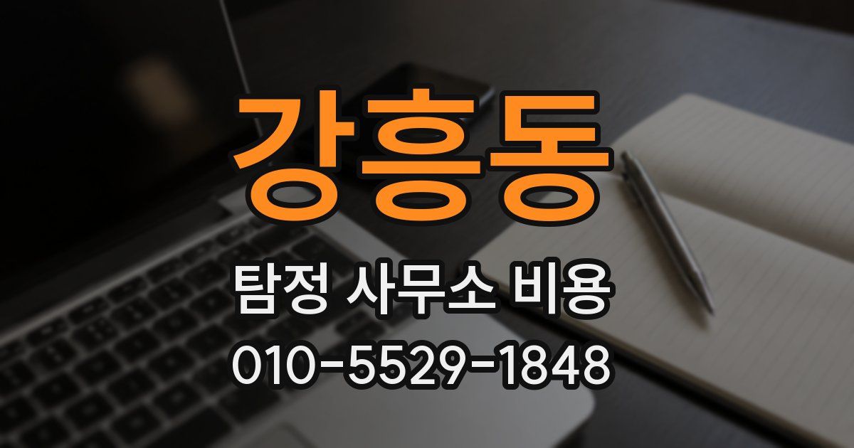 강흥동 탐정 사무소 비용