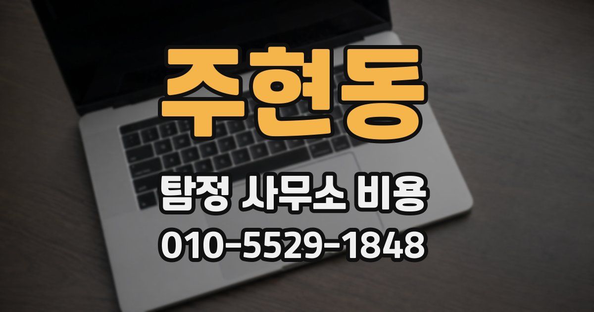 주현동 탐정 사무소 비용