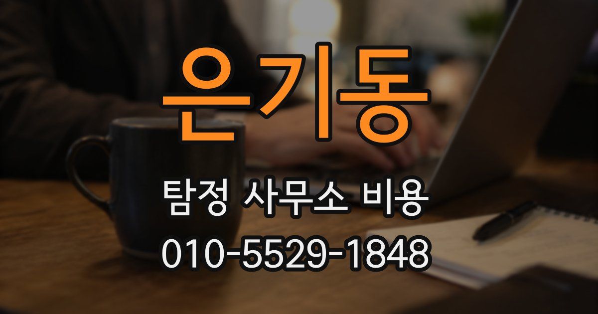 은기동 탐정 사무소 비용