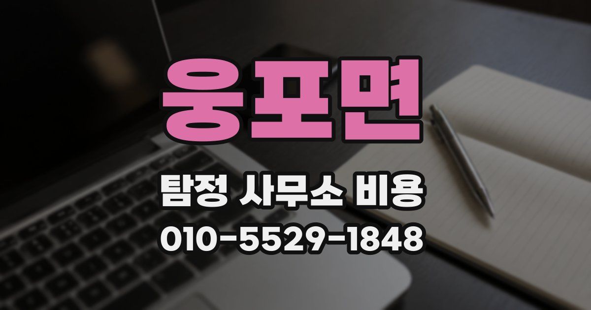 웅포면 탐정 사무소 비용