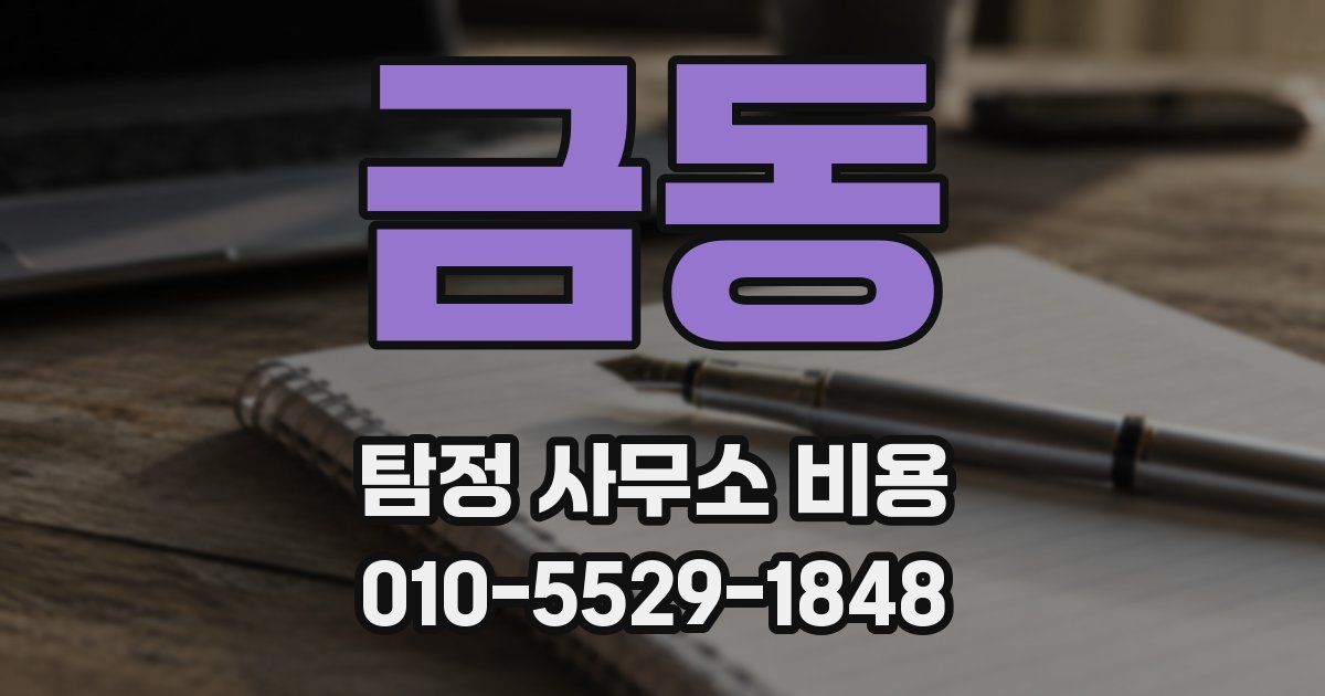 금동 탐정 사무소 비용