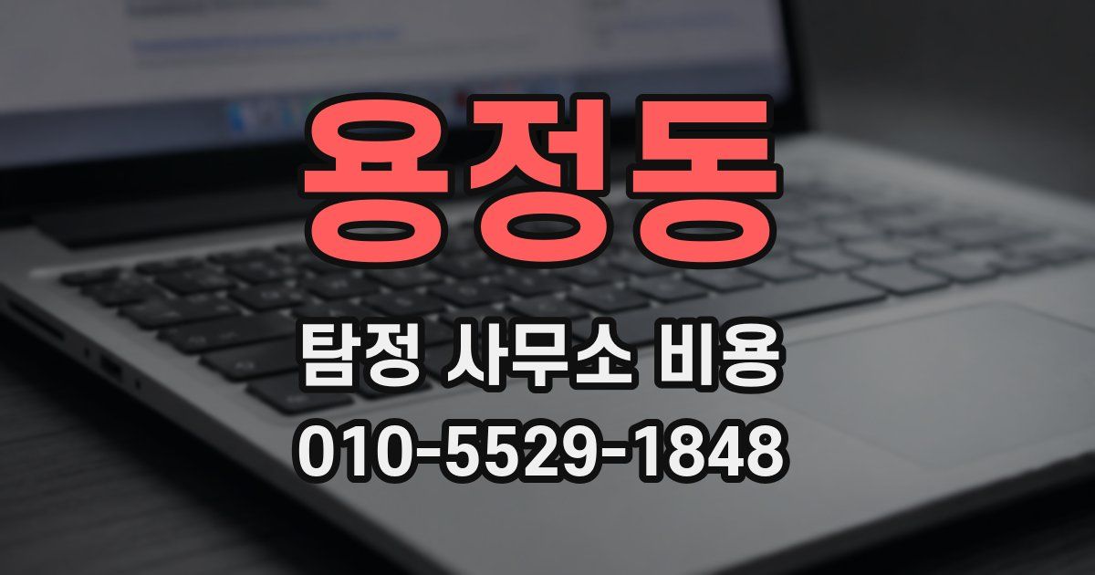 용정동 탐정 사무소 비용