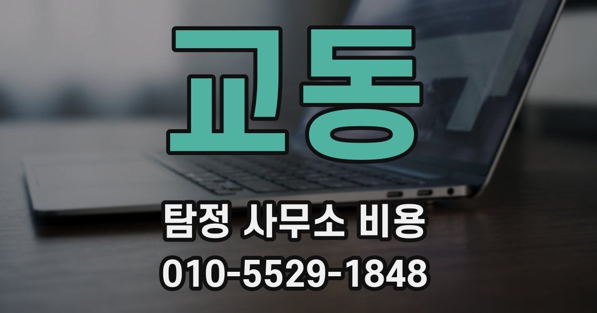 교동 탐정 사무소 비용