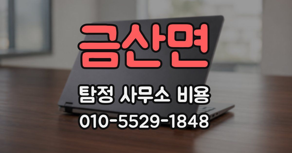 금산면 탐정 사무소 비용
