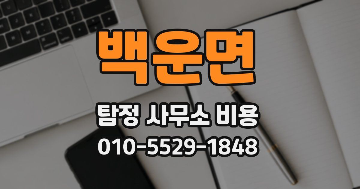 백운면 탐정 사무소 비용
