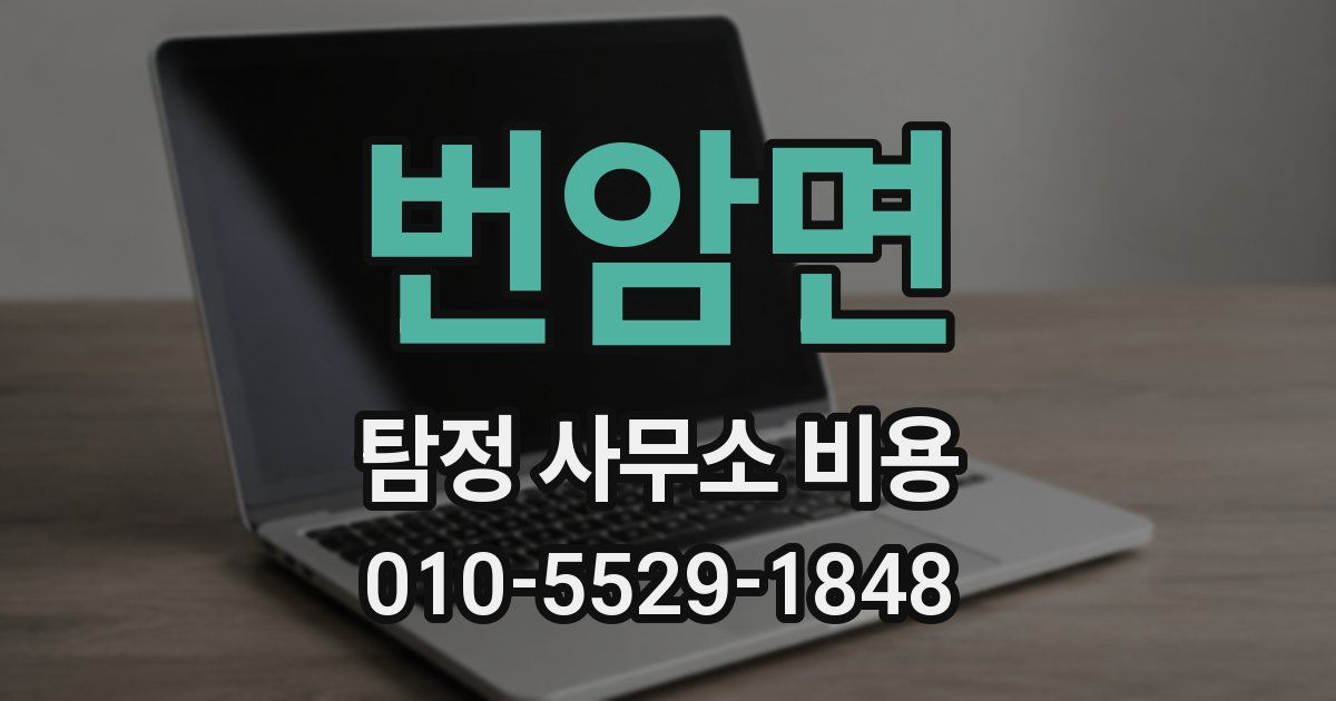 번암면 탐정 사무소 비용