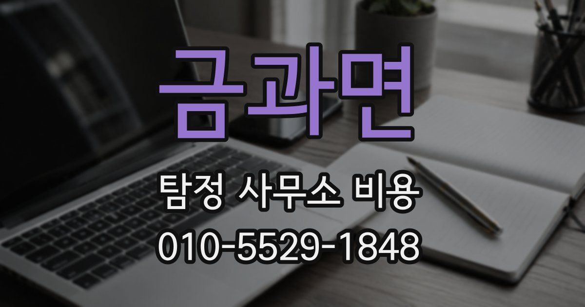 금과면 탐정 사무소 비용