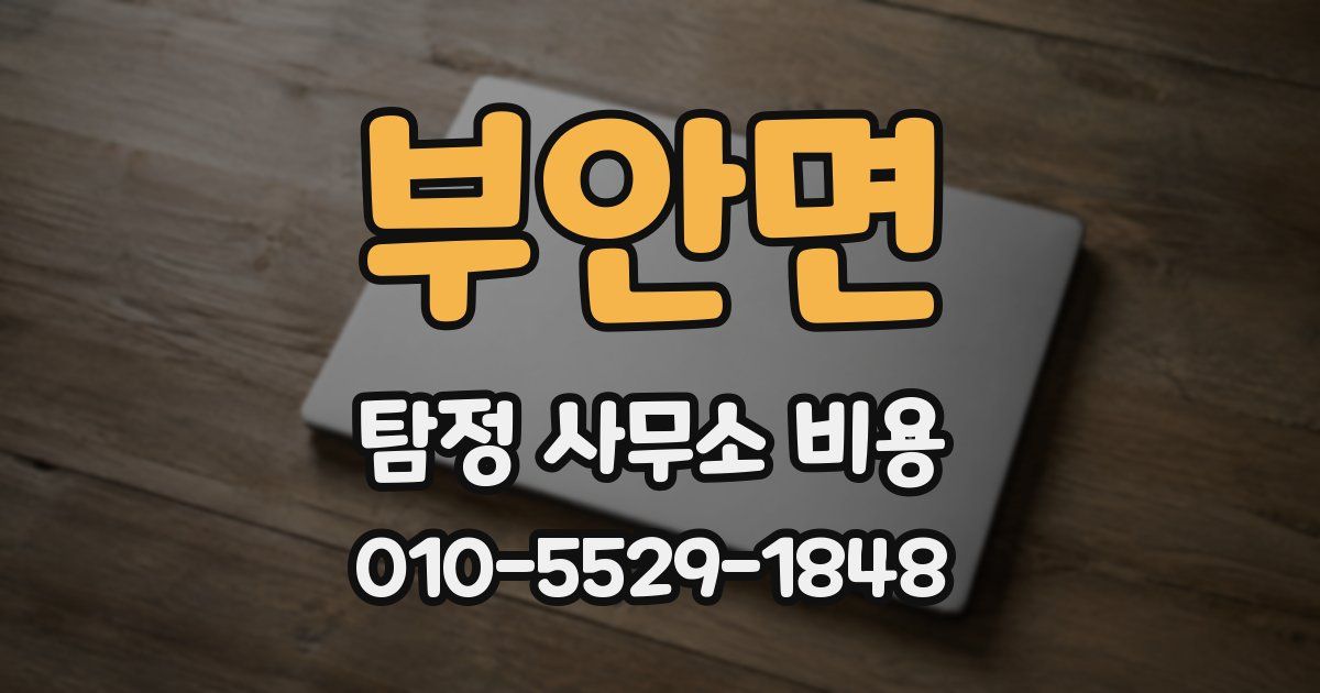 부안면 탐정 사무소 비용