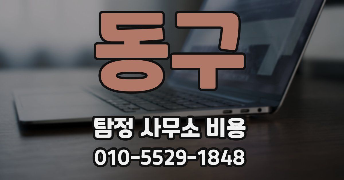 동구 탐정 사무소 비용